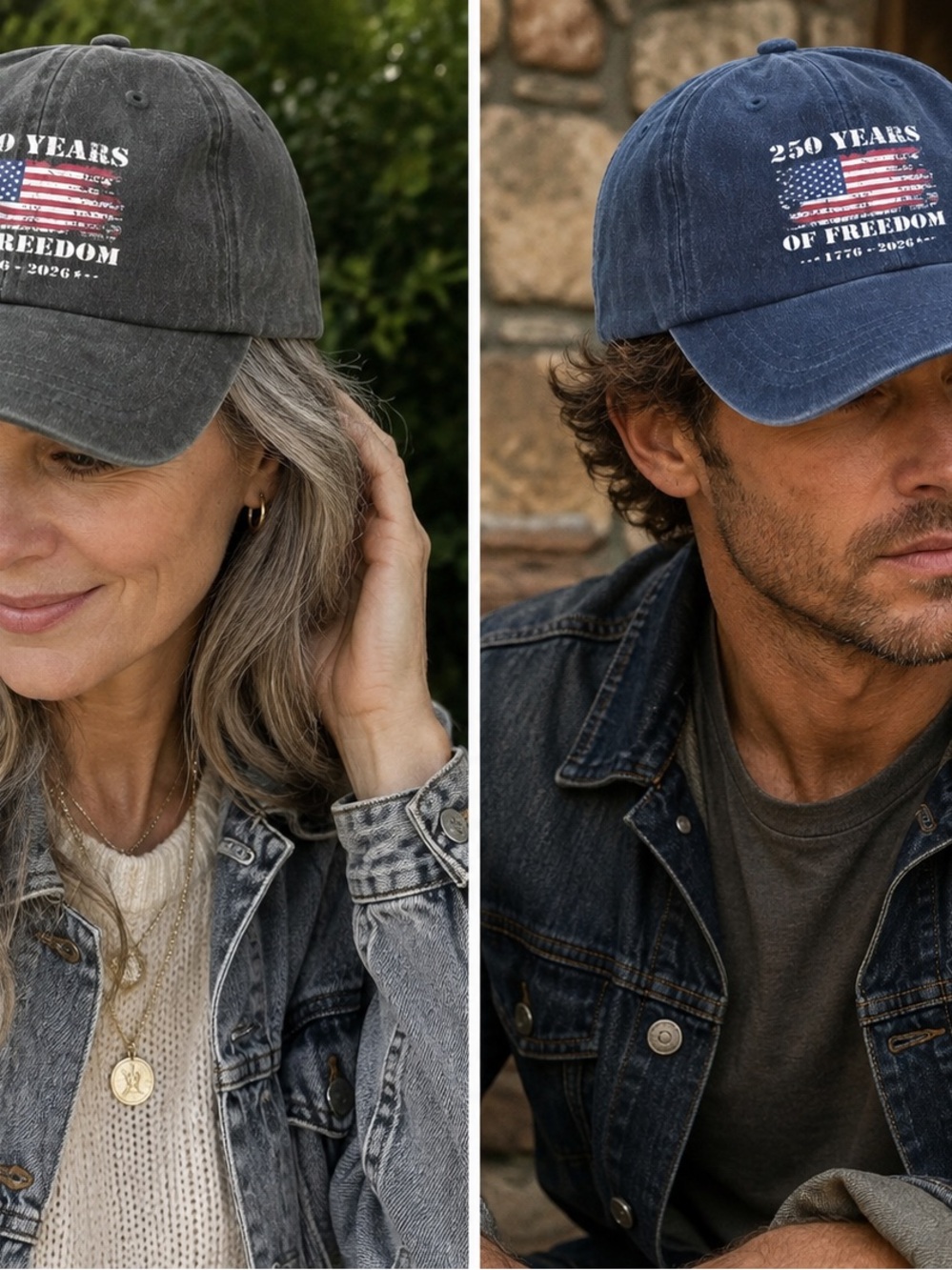 Source Unknown '250 Years of Freedom' Baseball Cap - Blue and Charcoal